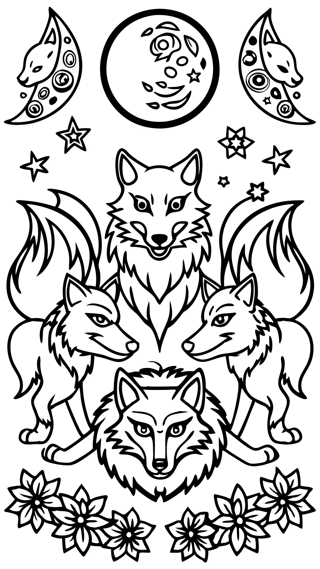 coloring pages of anime wolves